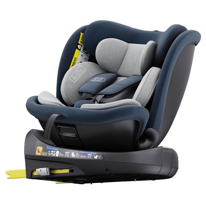 Столче за кола B-Joy DELUXE BUF BOOF iSIZE Blue с Isofix позиция за сън 165 градуса въртяща се на 360 градуса 40-150 см