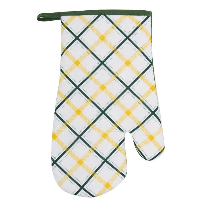 Sütőkesztyű, 19x30cm, modern design, pamut, tarka