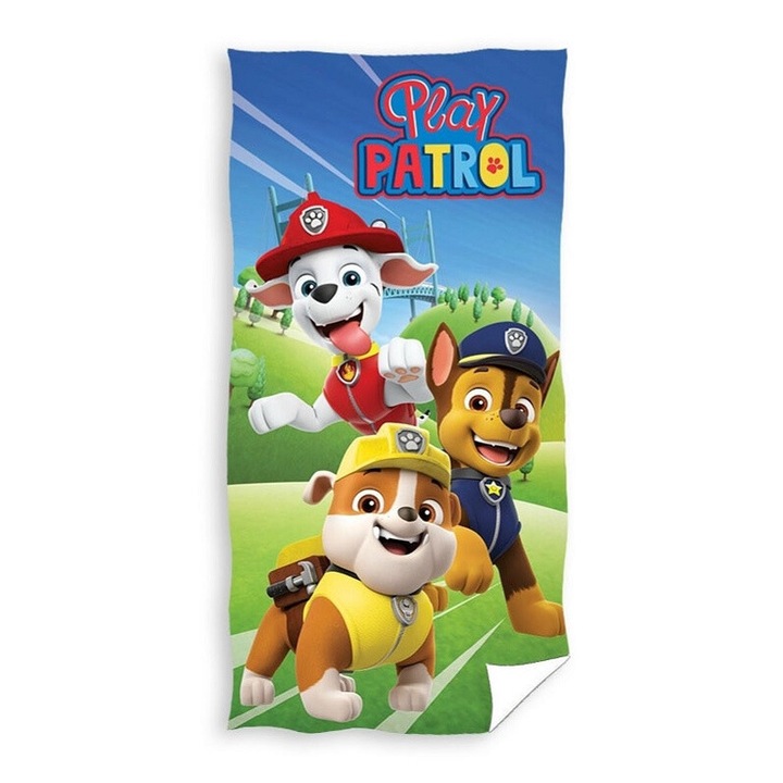 Детска плажна кърпа Paw Patrol, памук, многоцветна, 70 х 140 см