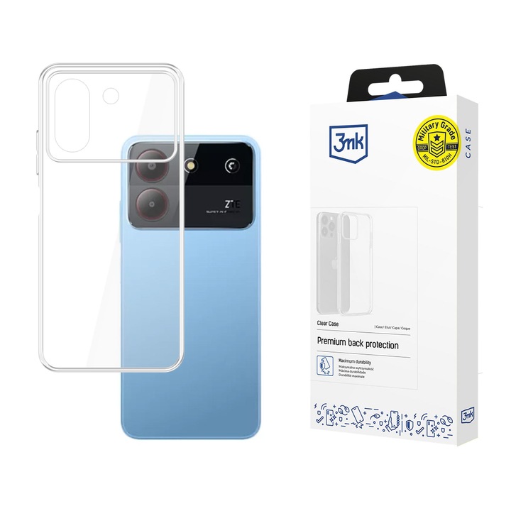 Husa telefon 3MK Clear Case pentru Zte Blade A73, protectie solida, design minimalist, transparent, 125cm x 26 caderi