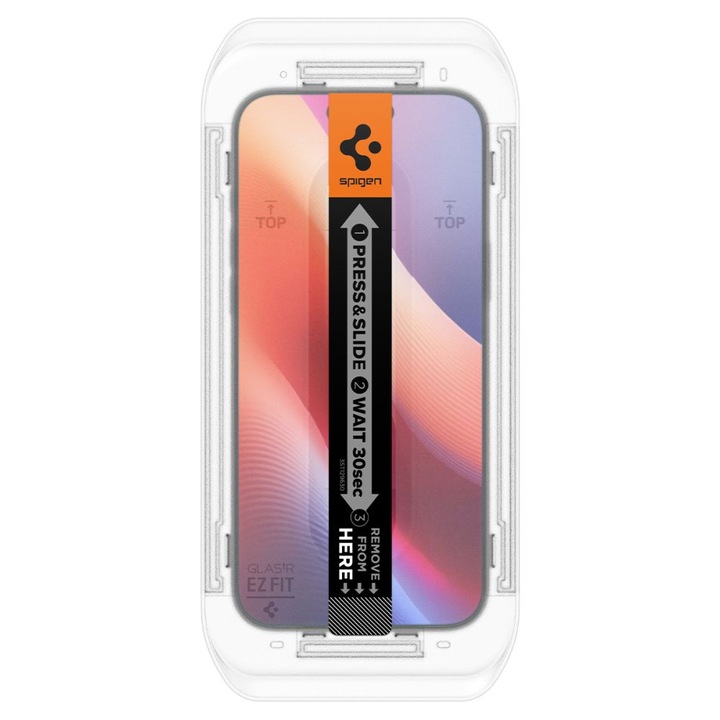 Set 2 x Folie pentru iPhone iPhone 16 Pro cu aplicator - Spigen Glas.tR EZ FIT - Privacy