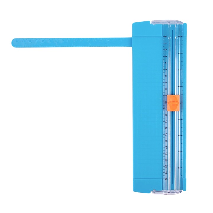 Hordozható papírvágó, QttvbTna, Műanyag, Összehajtható, A4-es papírhoz, 85 x 270 mm, Kék
