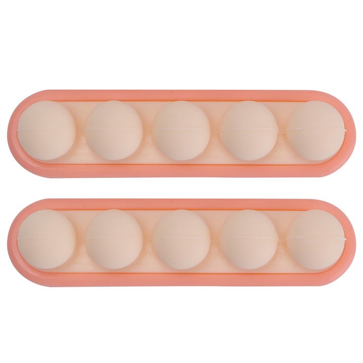 2 db szilikon kábelrendező készlet az asztalhoz, világos rózsaszín, öntapadós