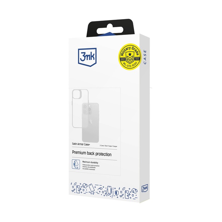 Калъф за телефон за Samsung Galaxy A35 5G, 3MK Satin Armor Case+, повишена защита, сатенен цвят, прецизни размери