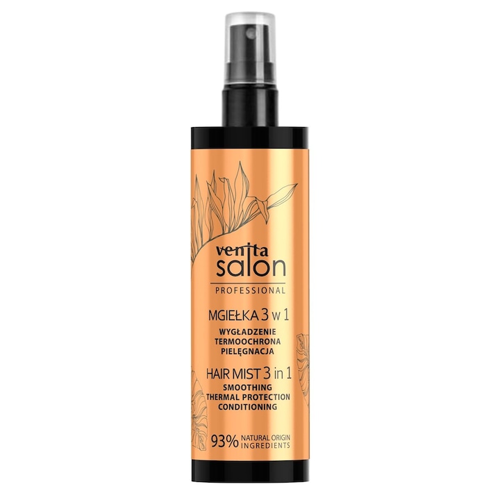 Spray balsam pentru netezirea parului cu protectie termica Venita Hair Mist 3 in 1, 200ml