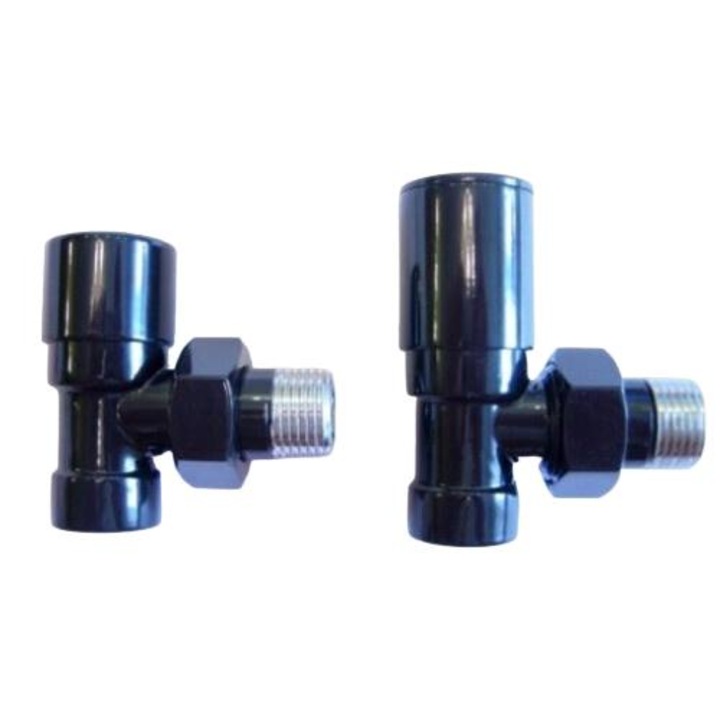 Set supape calorifere, Varioterm, 1/2 inch, negru lucios