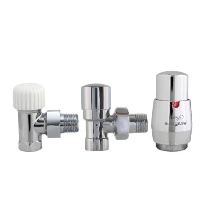 Set valve termostatic cromat Vario Term, 1/2", universal, pentru calorifere