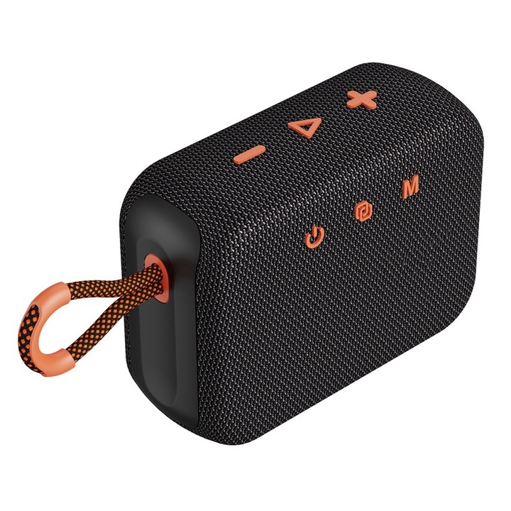 Boxe Bluetooth, portabil, mini, rezistent la apa si praf, cu carlig, de lunga durata, sunet stereo, serializabil, negru