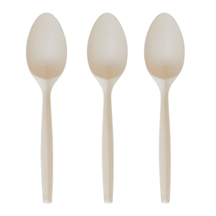 Set 100 Linguri CPLA Compostabile, Crem