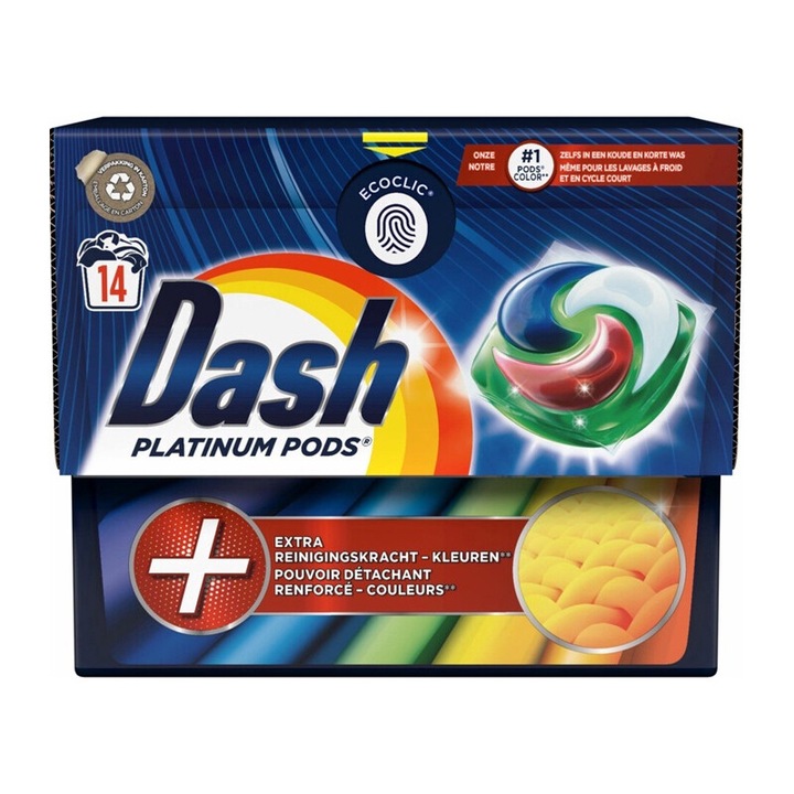 Detergent capsule Dash platinum Power Color (Kleuren) - 14sc/380.8 gr