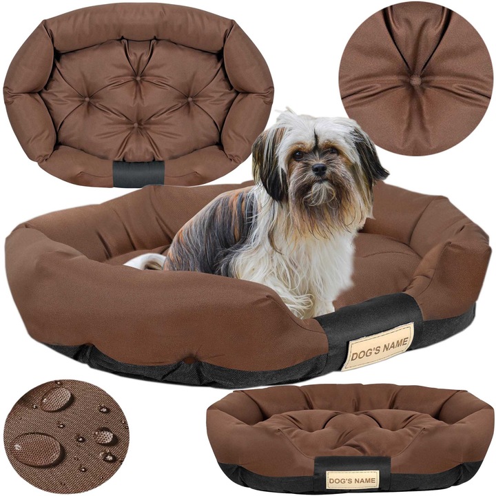 Pat Pentru Caine, Edanti, 100X75 Cm, Impermeabil, Spatiu Pentru Nume, Maro