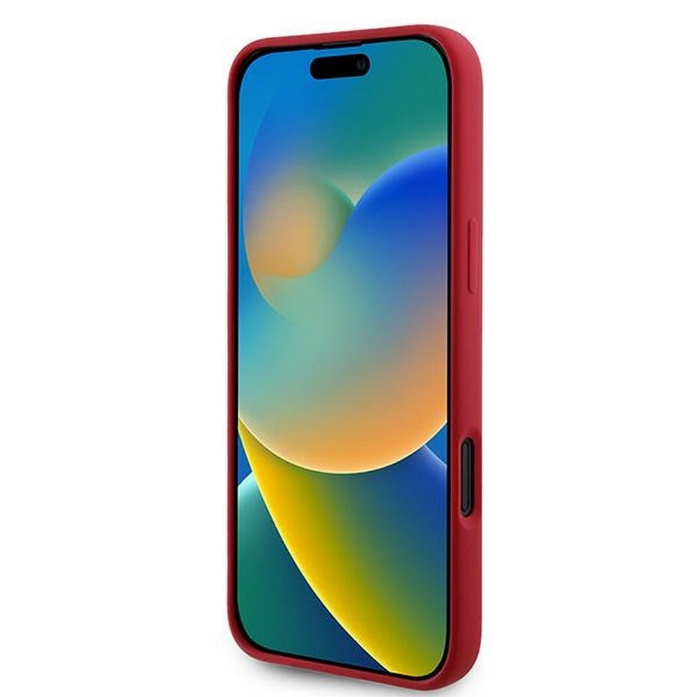 Husa Karl Lagerfeld pentru iPhone 16 Plus, Compatibila cu Magsafe, Model Silicone KC Body Ring, Rosu