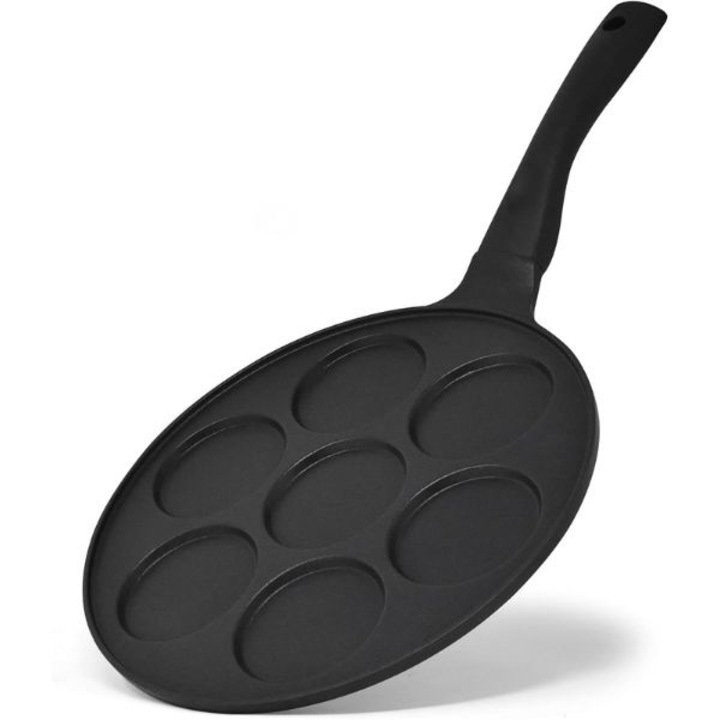 Чугунен кръгъл тиган Mercaton, за палачинки, 24 см, черен