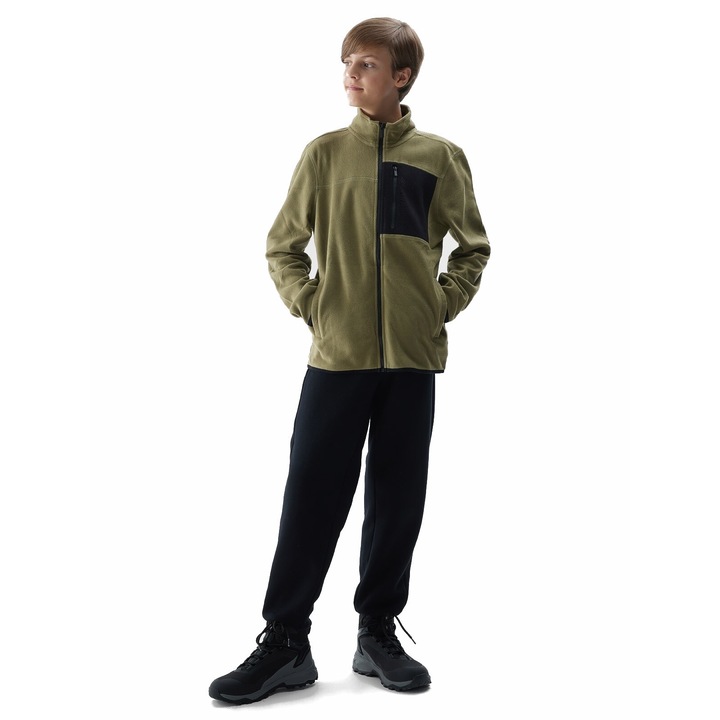 Gyermek pulóver 4F, Polár, Khaki, 152 CM