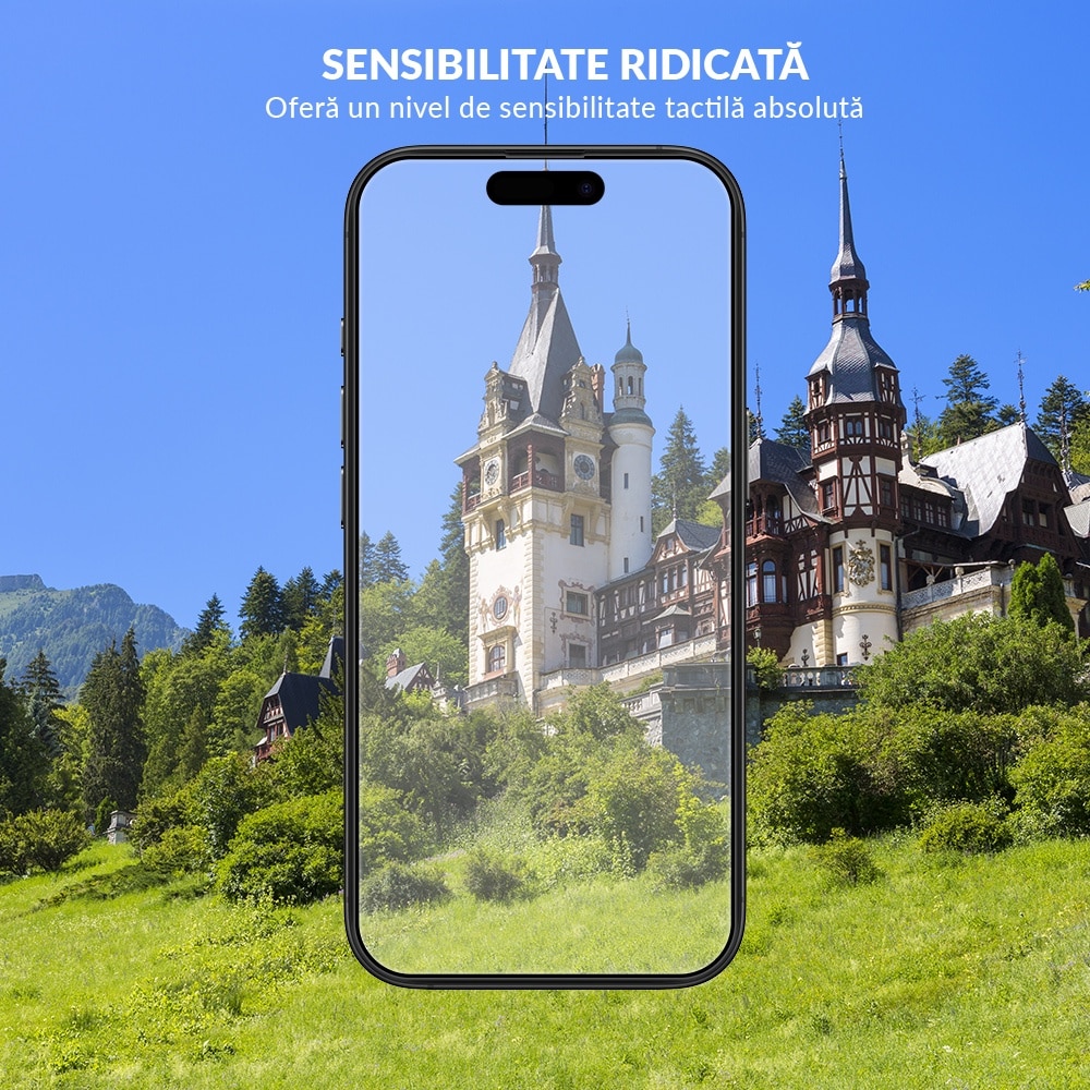 Folie Sticla Dr.Shield, Compatibil Apple iPhone 16 Pro, Full Cover 3D - Negru