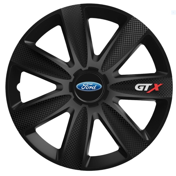 Set 4 Capace Roti GTX Negru Carbon R15, pentru Ford