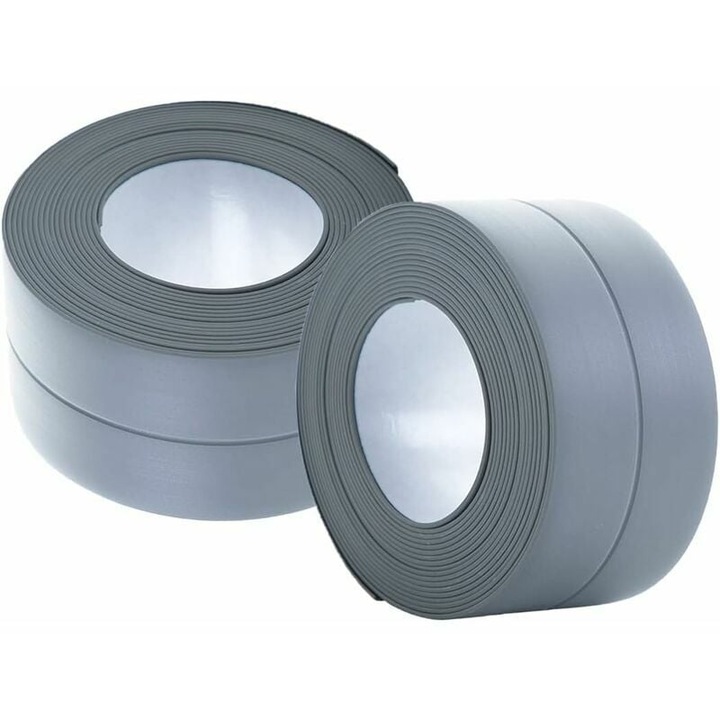 Banda adeziva de etansare, AMRINUGL, PVC moale, flexibila, 6 metri, gri antracit