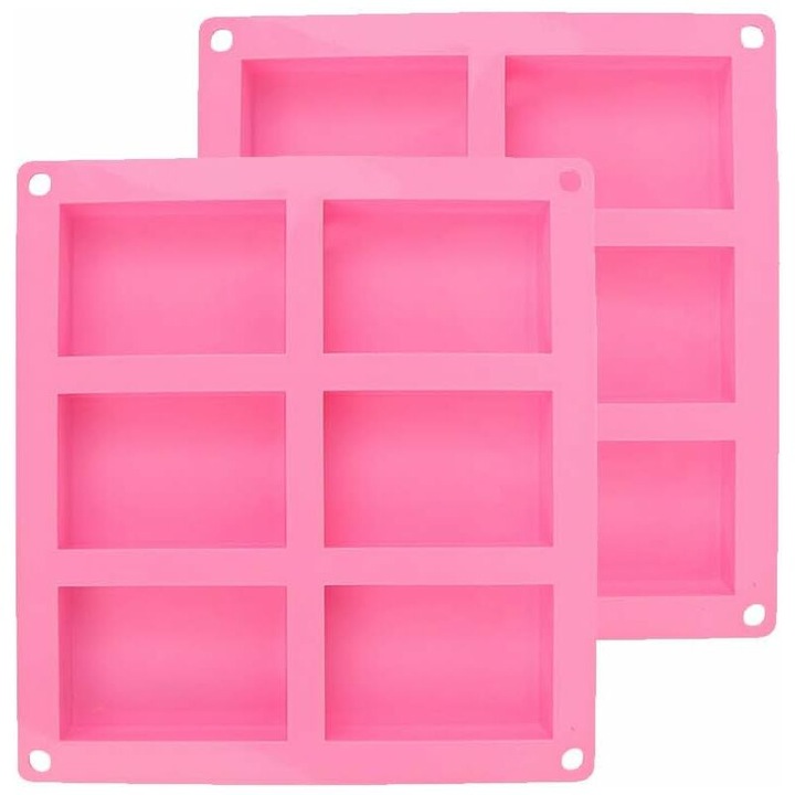2 buc silicon mucegai sapun mucegai 6 cavitati dreptunghi silicon mucegai DIY copt prajituri ciocolata fursecuri cuburi de gheata artizanat de casa