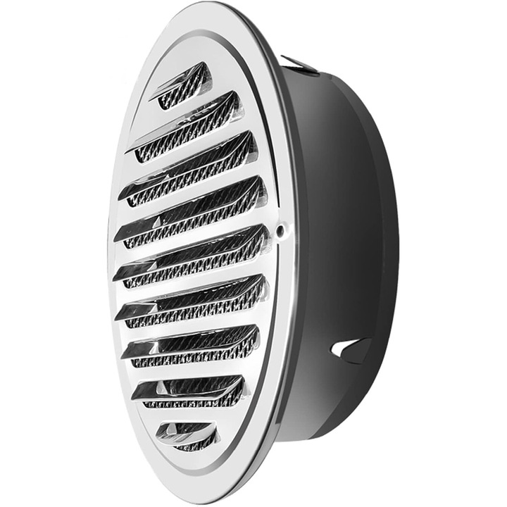 Grilaj de ventilatie circular 120mm din otel inoxidabil cu capac din plasa pentru hota de bucatarie