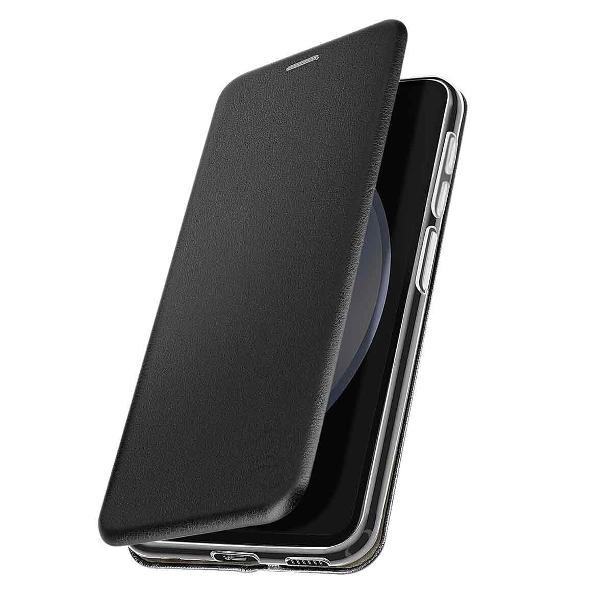 Husa carte pentru Samsung Galaxy A54, Flip Book cu Magnet intern, buzunar Card, Functie Stand, textura din Piele-Eco cu interior Microfibra si Silicon, 360° Elegance, Neagra