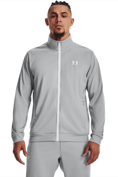 Under Armour, Bluza de trening cu fermoar, pentru antrenament Sportstyle, Gri deschis