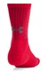 Under Armour, Set de sosete lungi pentru baschet - 3 perechi, Rosu, Negru, Gri, L