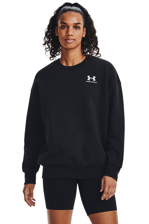 Under Armour, Bluza de trening din fleece cu maneci cazute Icon, Negru stins