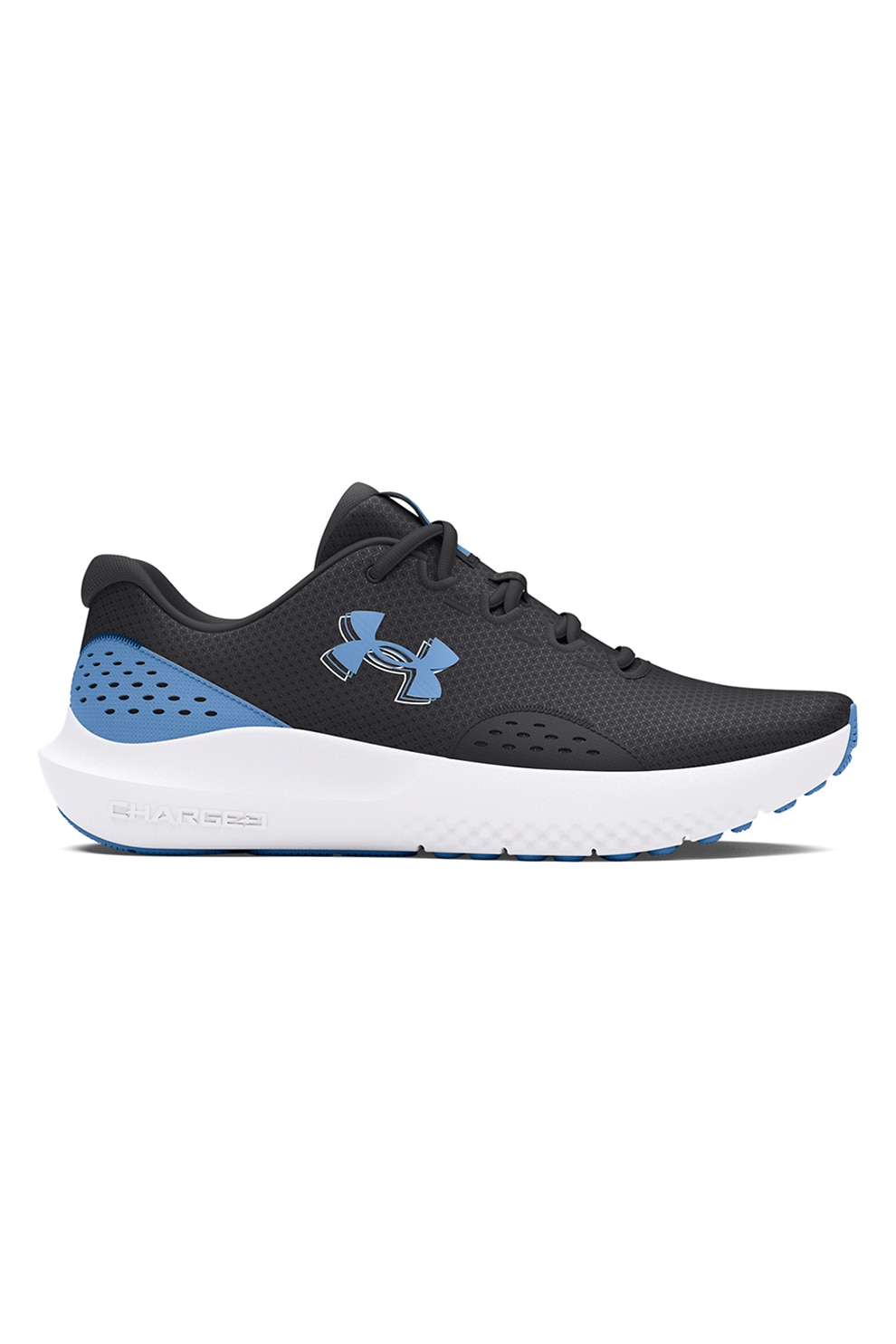 Under Armour, Pantofi Charged Surge 4 pentru alergare, Albastru lavanda, Negru stins, 7