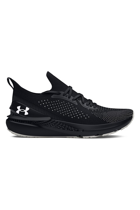 Under Armour, Pantofi cu insertii de material sintetic, pentru alergare Shift, Alb/Negru