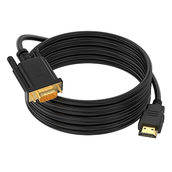 Cablu HDMI la VGA, Axroad Mall, 1080P de inalta rezolutie, Plug si Play, Unidirectional, Pentru PC, laptop, monitor, proiector, 1.8m, Negru