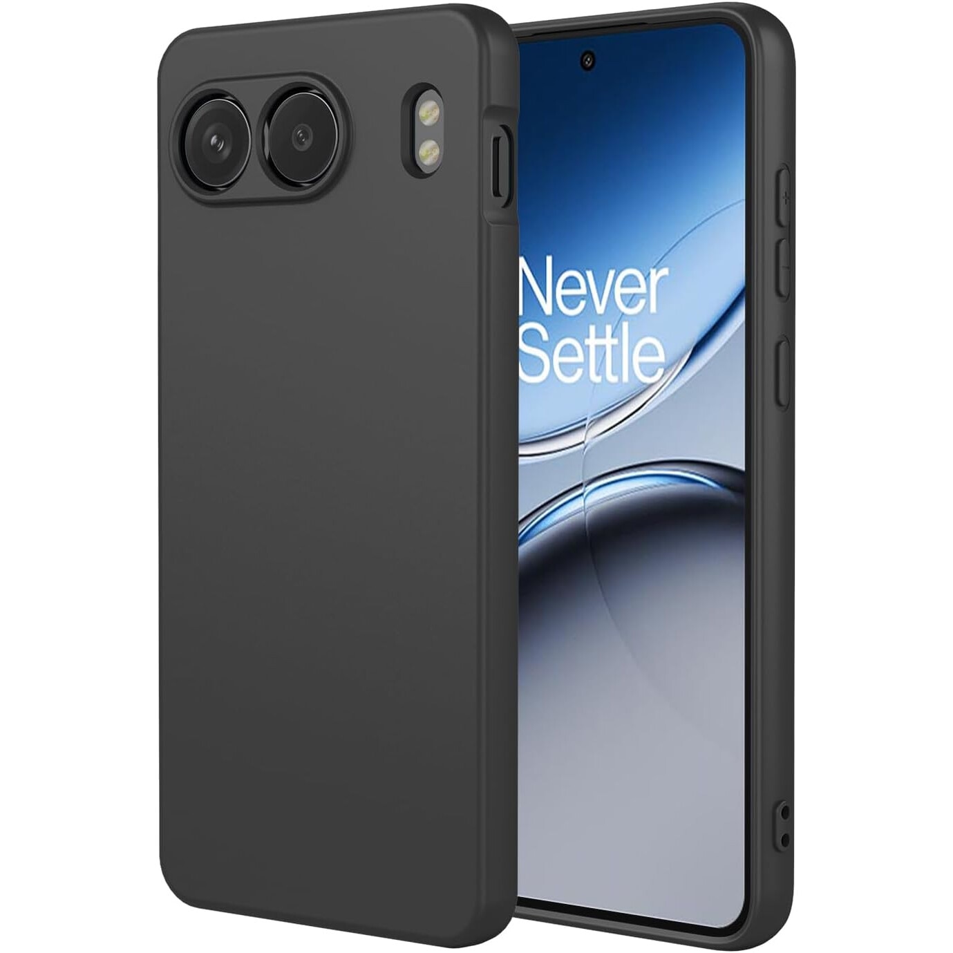 Husa pentru OnePlus Nord 4 Liquid Silicone subtire captusita cu microfibra anti amprenta protectie camera foto negru