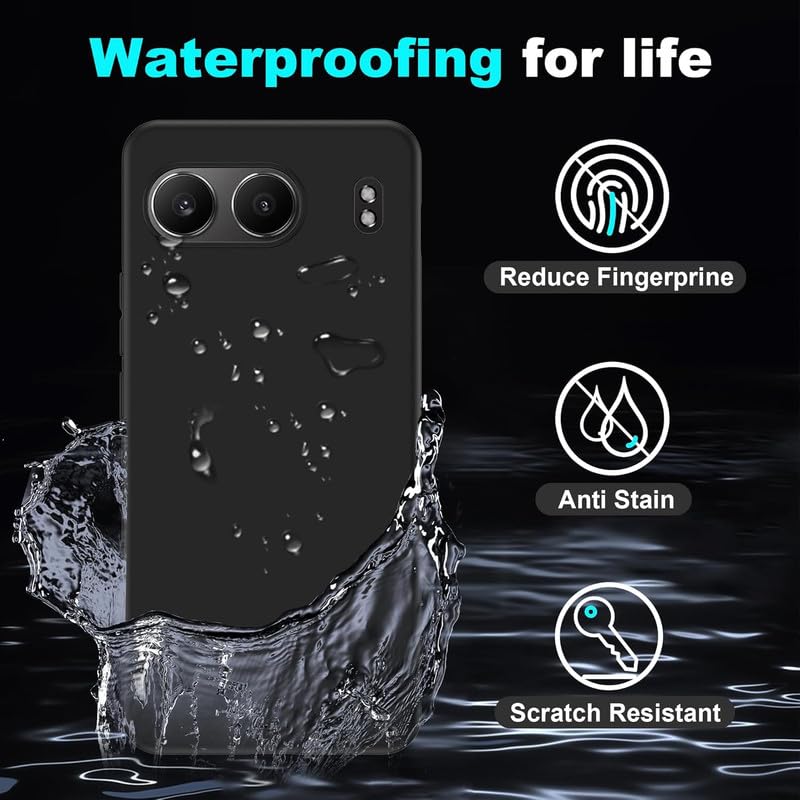 Husa pentru OnePlus Nord 4 Liquid Silicone subtire captusita cu microfibra anti amprenta protectie camera foto negru