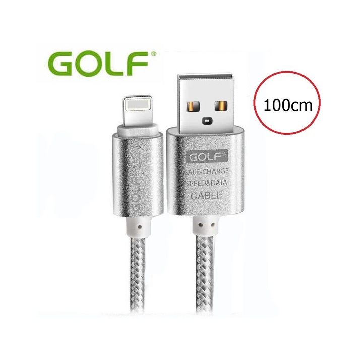 Cablu de date pentru iPhone 6 Plus 5 5S iPad 4 Air 2 1 Metru Argint