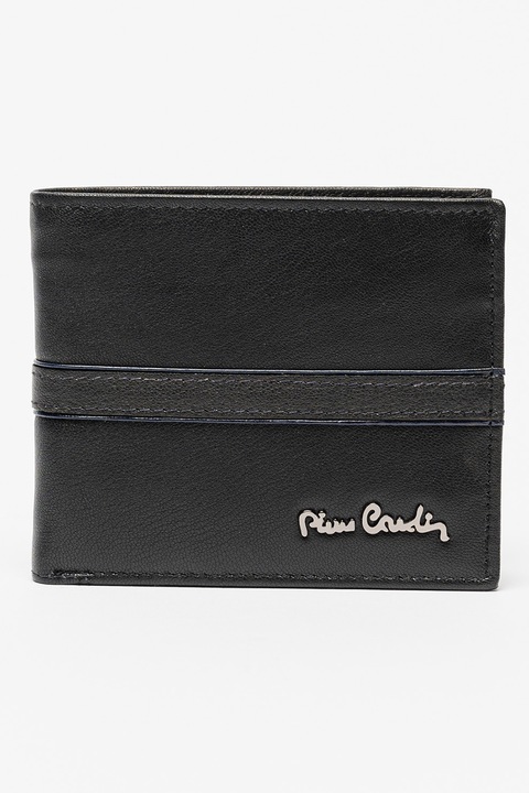 Pierre Cardin, Portofel pliabil de piele, Negru, Bleumarin