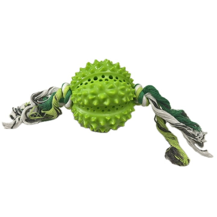Кучешка играчка за дъвчене Durian, Топка, Интерактивна, Зелен