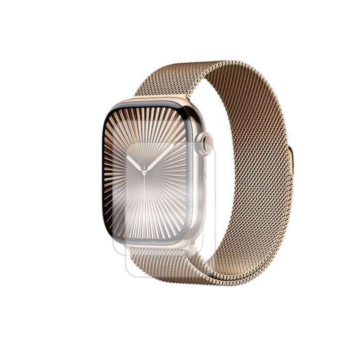 Set 2 folii protectie, pentru Apple Watch Series 10 Aluminum, 42 mm, protectie ecran, din silicon