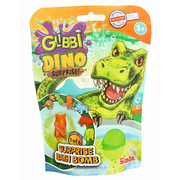 Glibbi fürdőbomba dínó figurával meglepetés csomagban