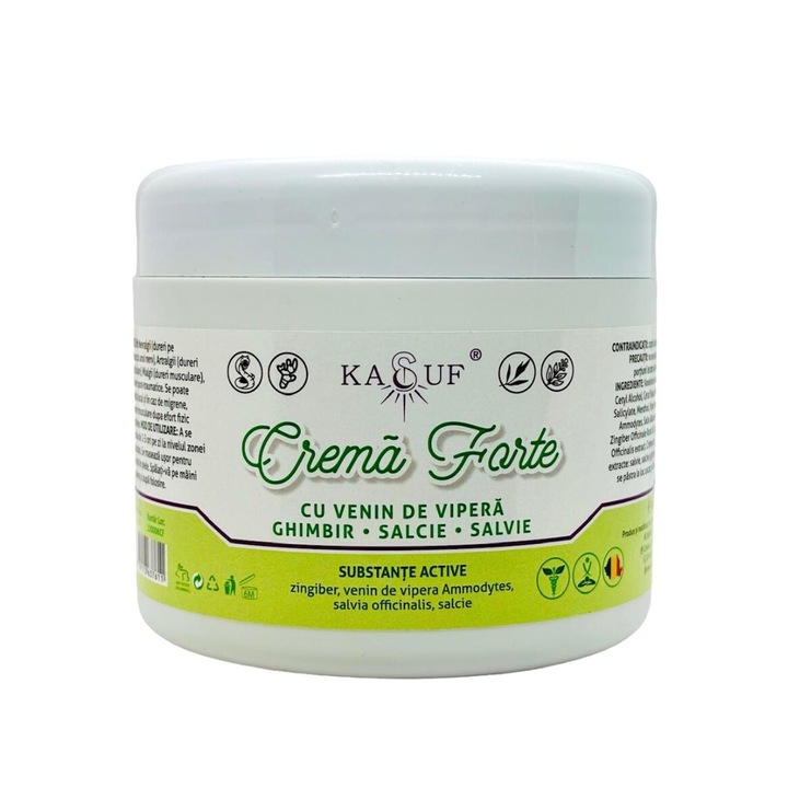 Crema Forte KASUF cu Venin de Vipera, Ghimbir, Salcie, Salvie 500 ml