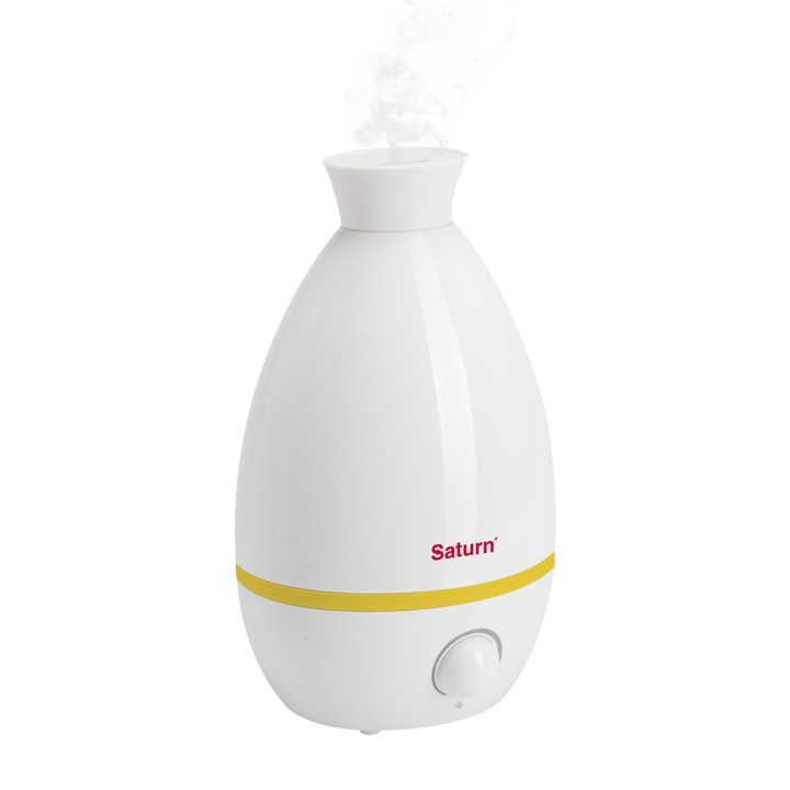 Saturn ST-AH2118 овлажнител за въздух, 18W, 1.5L, Скорост на изпарение на водата: 230 ml/h, Площ на овлажняване: 25 m², Изключване при ниско ниво на водата, Регулируем хигростат