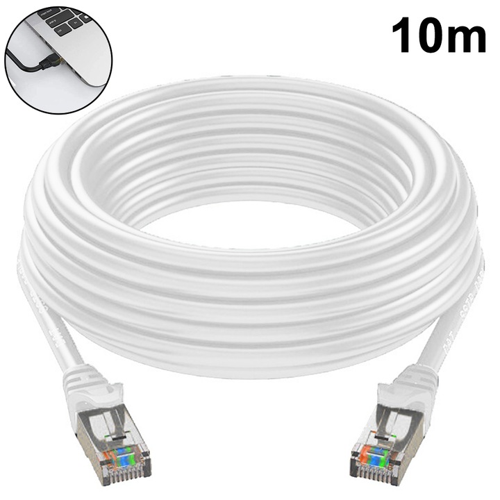 Cat6 Ethernet kábel Gigabit lapos hálózati LAN kábel kábelrögzítőkkel Rojtosodásmentes Rj45 csatlakozók számítógéphez/modemhez/routerhez/X-Boxhoz Gyorsabb, mint a Cat5e/Cat5