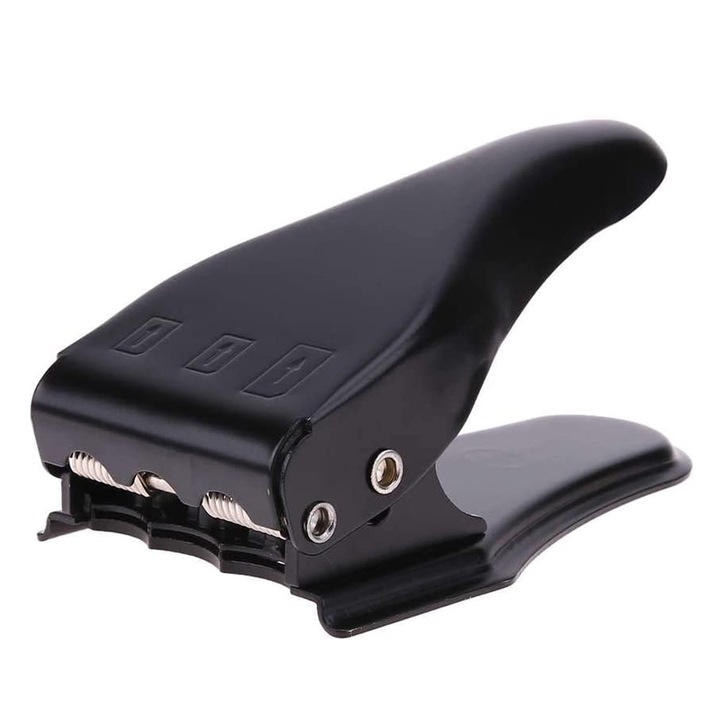 Taietor SIM universal 3 in 1, adaptor inclus, negru, 11.6x6.9x4cm