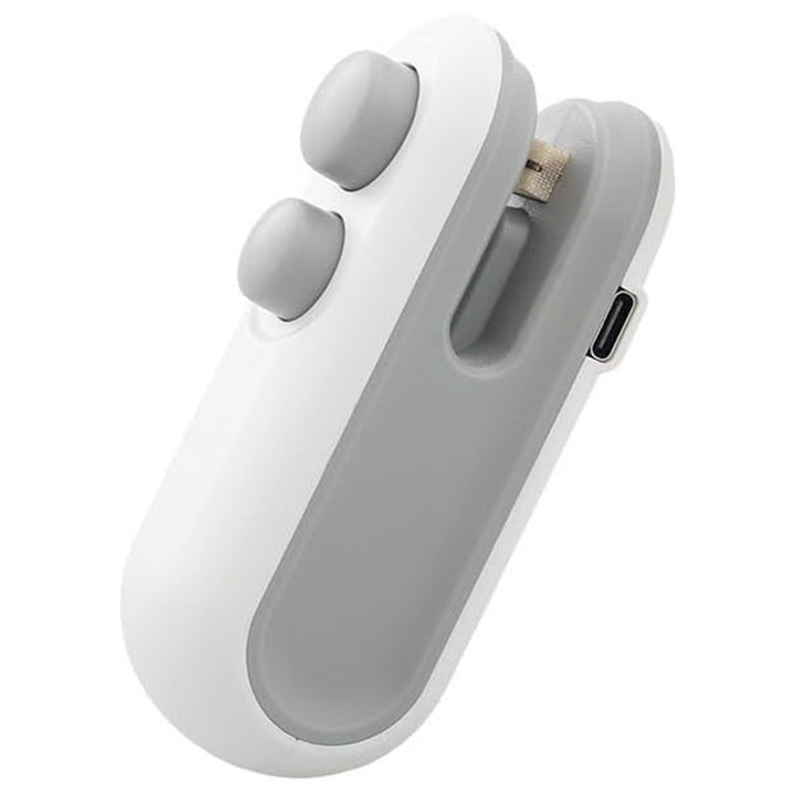 Mini Bag Sealer, sealer pentru pungi, alb, 1.23x3.74x1.77 inch, set 1 buc