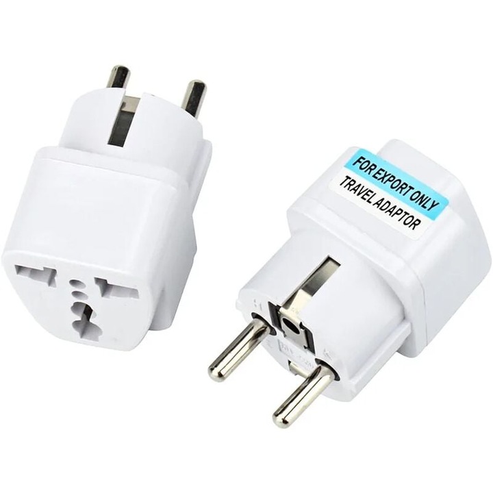 Adaptor universal Cozevdnt 2X pentru priza electrica EU/FR, 16A, alb