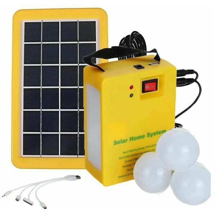 Lampa solara HERUSI camping 3 LED alb rece 3.2V 3.5W 4000mAh