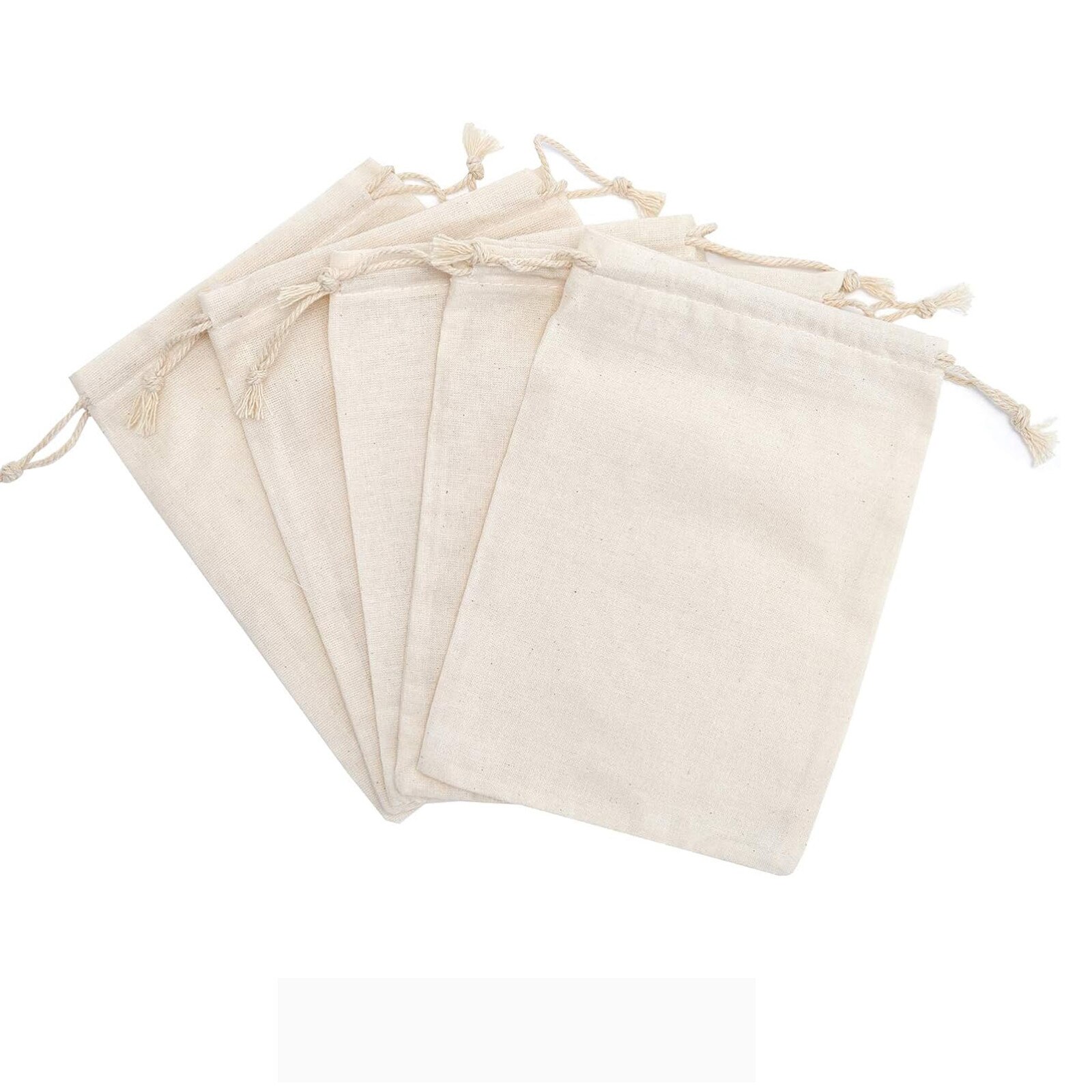 Set 5 pungi reutilizabile din bumbac, 7.88x5.9 inch, lavabile ...
