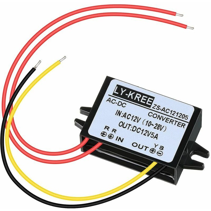 AC-DC konverter 12V, 10-28V, 5A, IP68