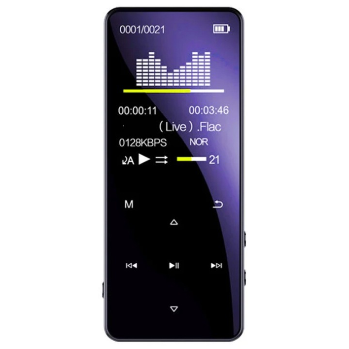 64 GB mp3 плейър с Bluetooth 5.2, FM радио, вградени HD високоговорители, звукозапис, музикален плейър с hi-fi аудио ефекти