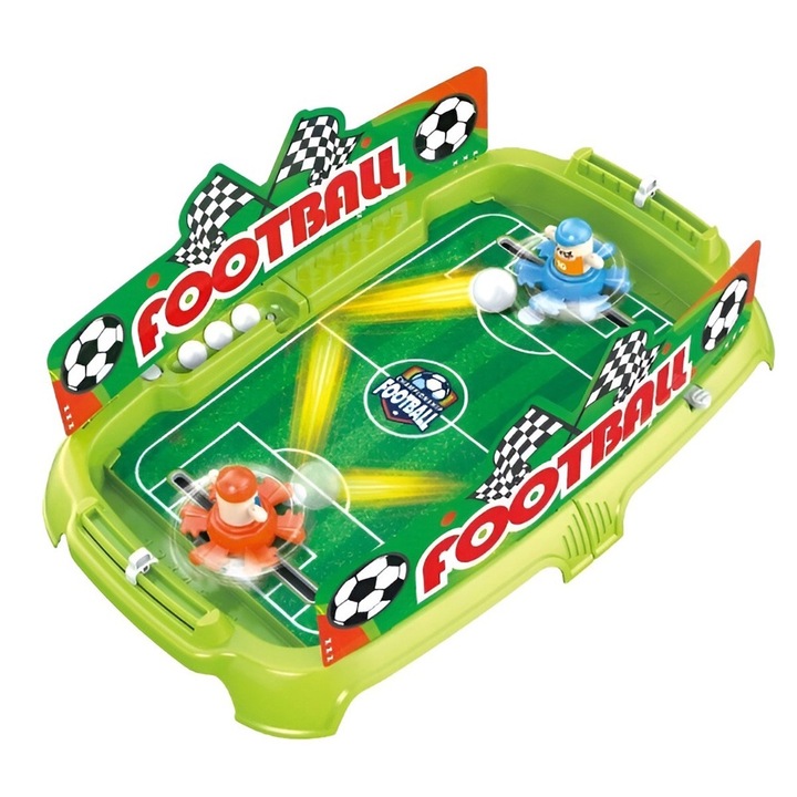 Joc de Masa Tip Fotbal, Pentru Copii, Comando Games, Tabel de Scor, 4 Mingi Incluse, Material ABS, Dimensiuni 40.7x27x14.5 cm, Verde deschis