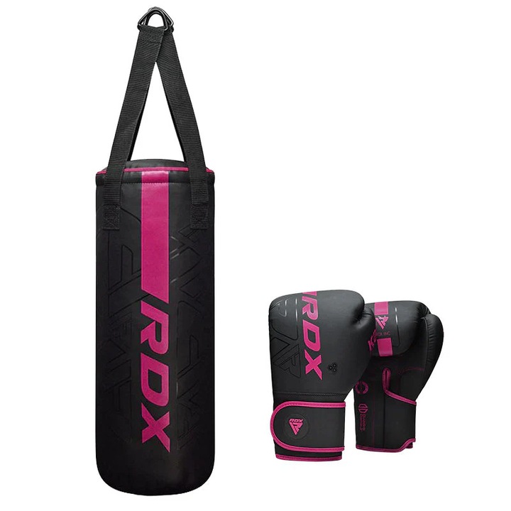 Set sac de box RDX F6 2FT KARA Kids si manusi de 6 OZ, Roz, uni
