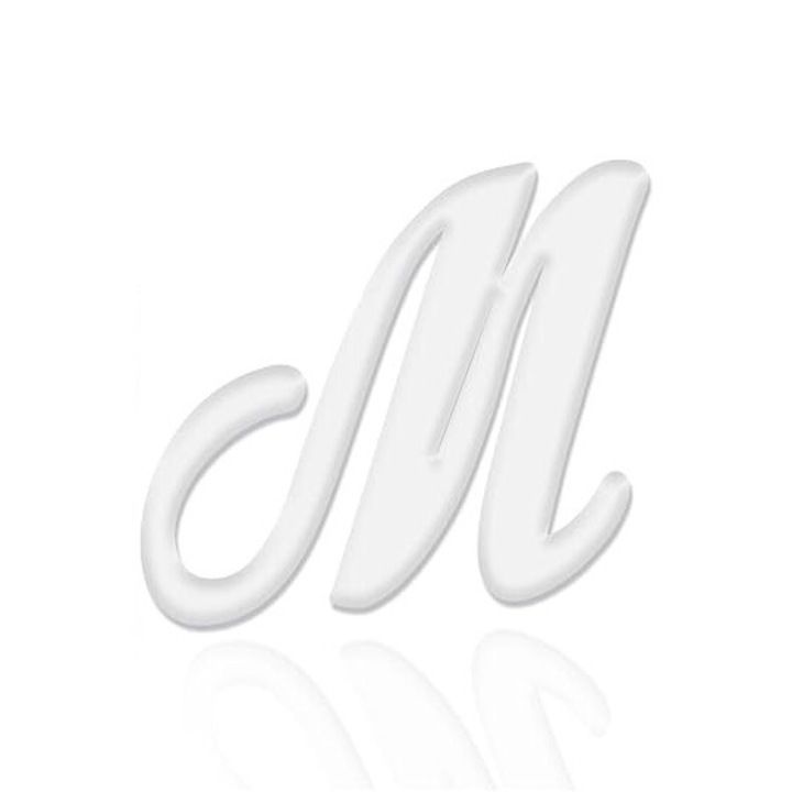 Táska díszítő betű M, Kolad, Akril, For Bogg Bag, Fehér